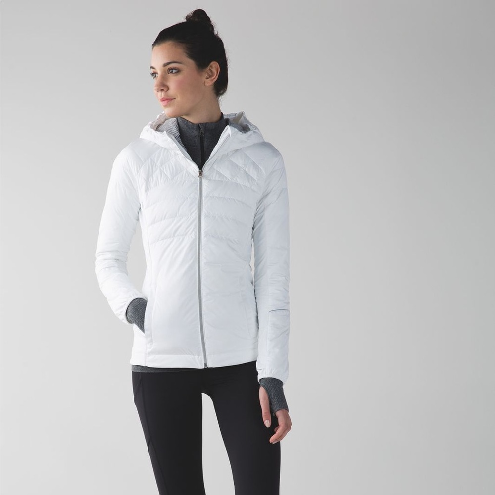 🍋 lululemon down for a run jacket with hood, sz 4